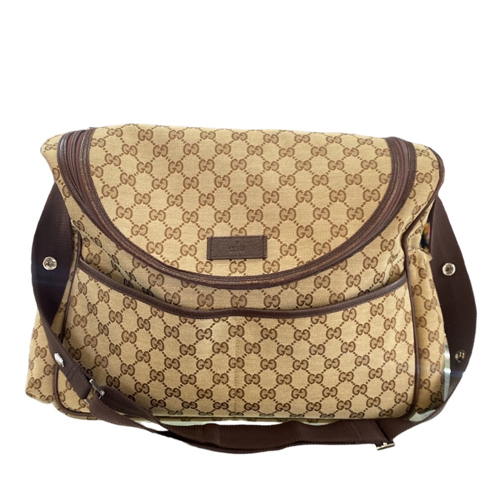 Authentic Gucci Monogram Diaper Bag Entrupy Authenticated
